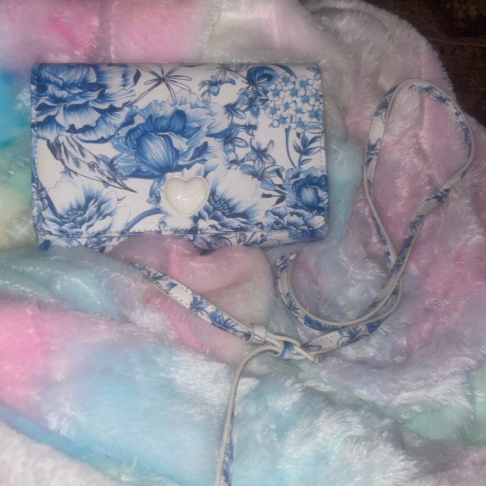Betsey Johnson Blue Floral Crossbody Bag